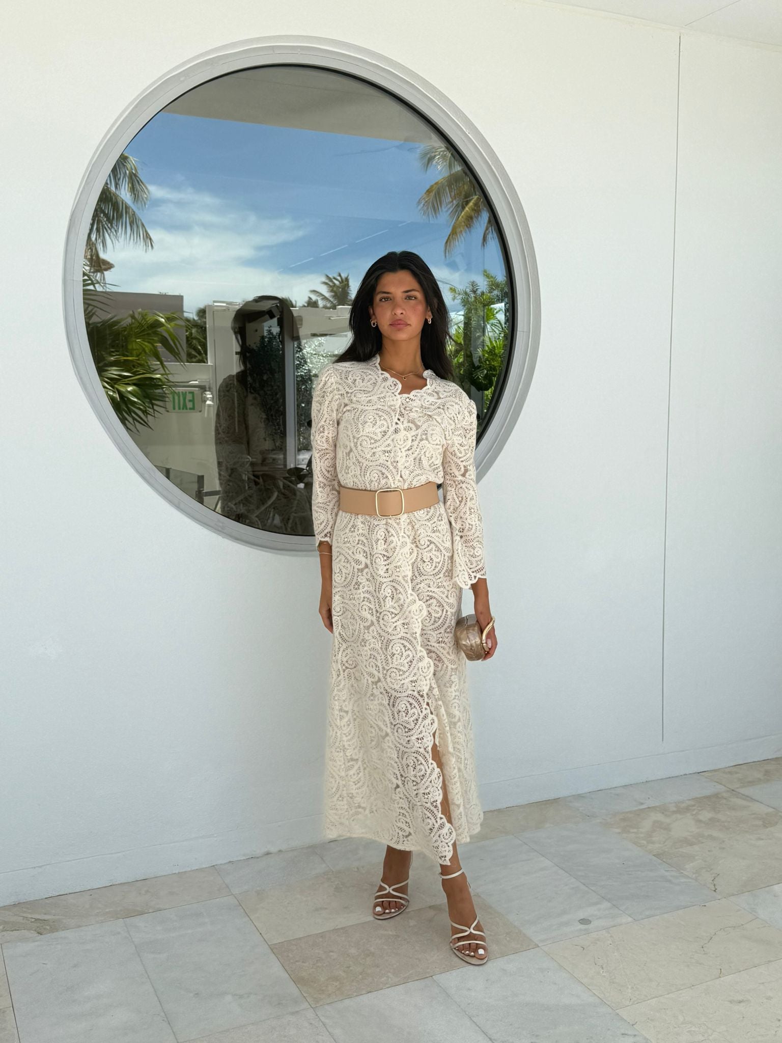 dress of laces Like An Angel Long Sleeve Lace Dress White