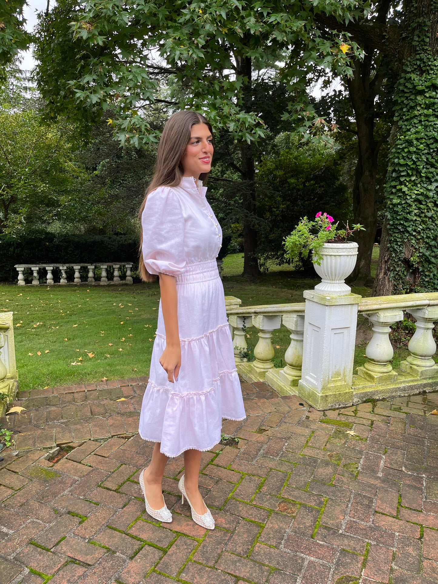 Pale Pink Linen Dress