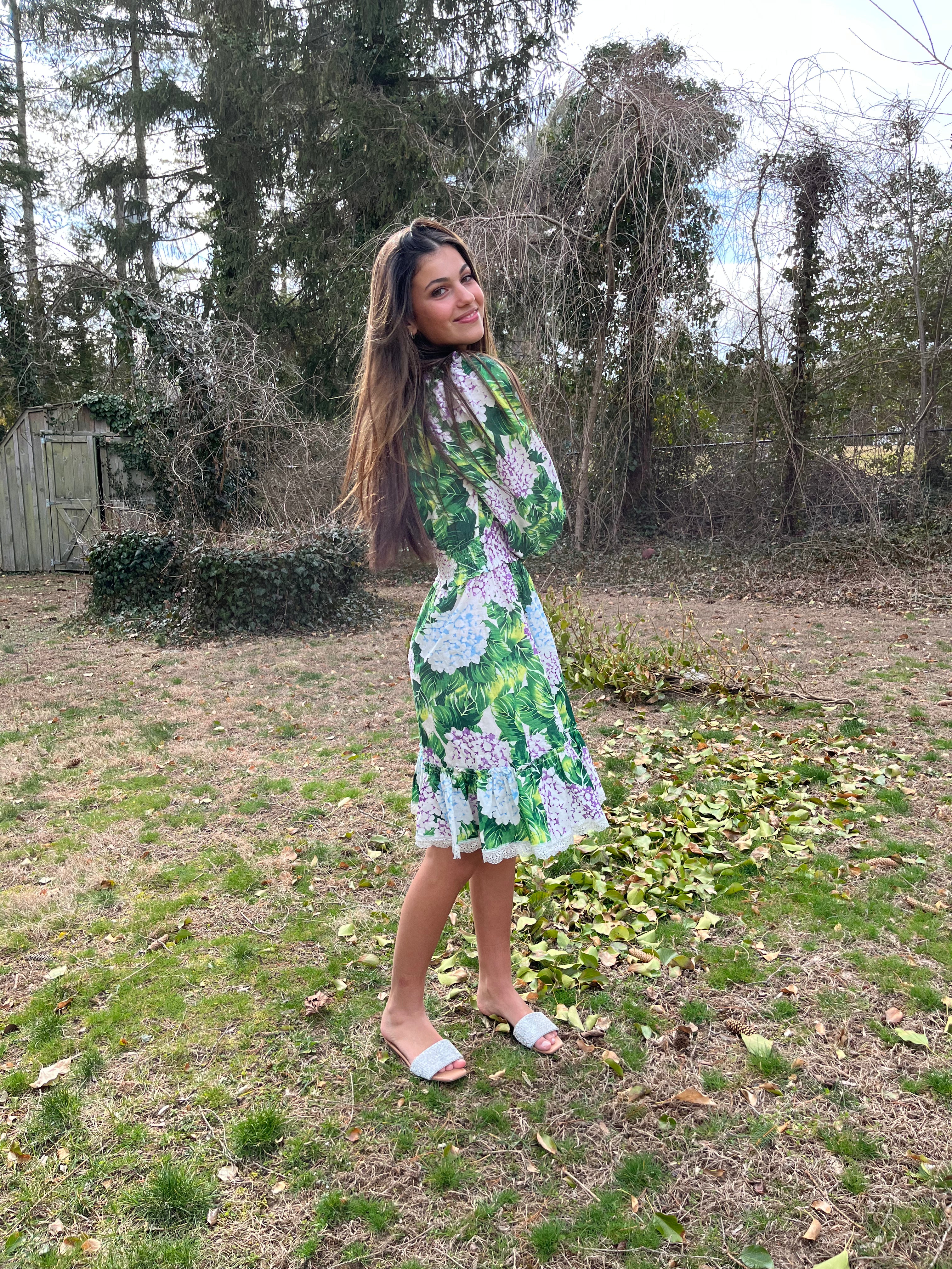 babydoll lingery dress Hydrangea Print Dress – Natalie's Fashion House