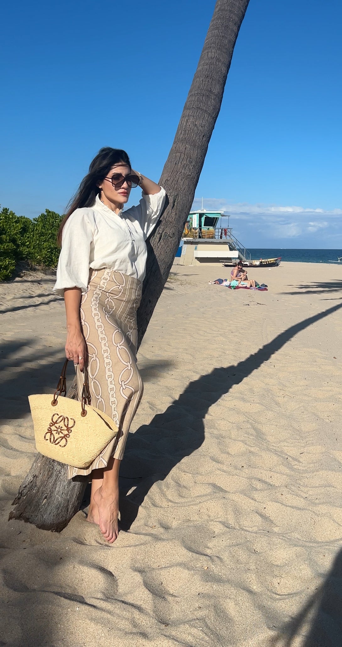 Chain Print Maxi Skirt