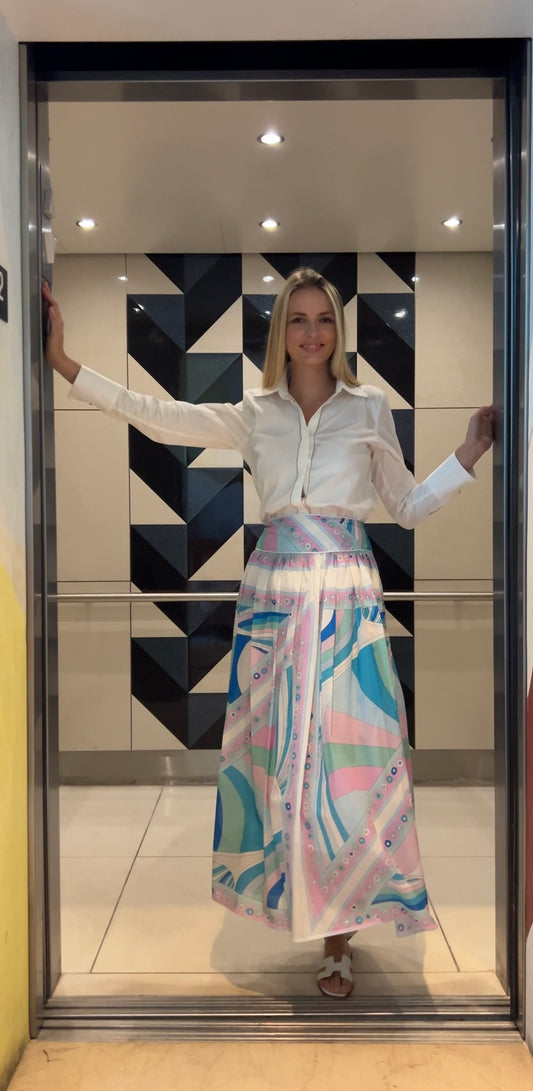 Geo print Maxi skirt