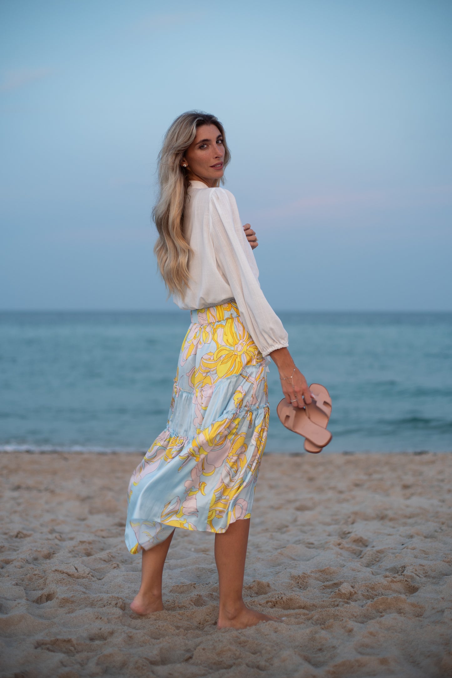 Twill Silk Skirt