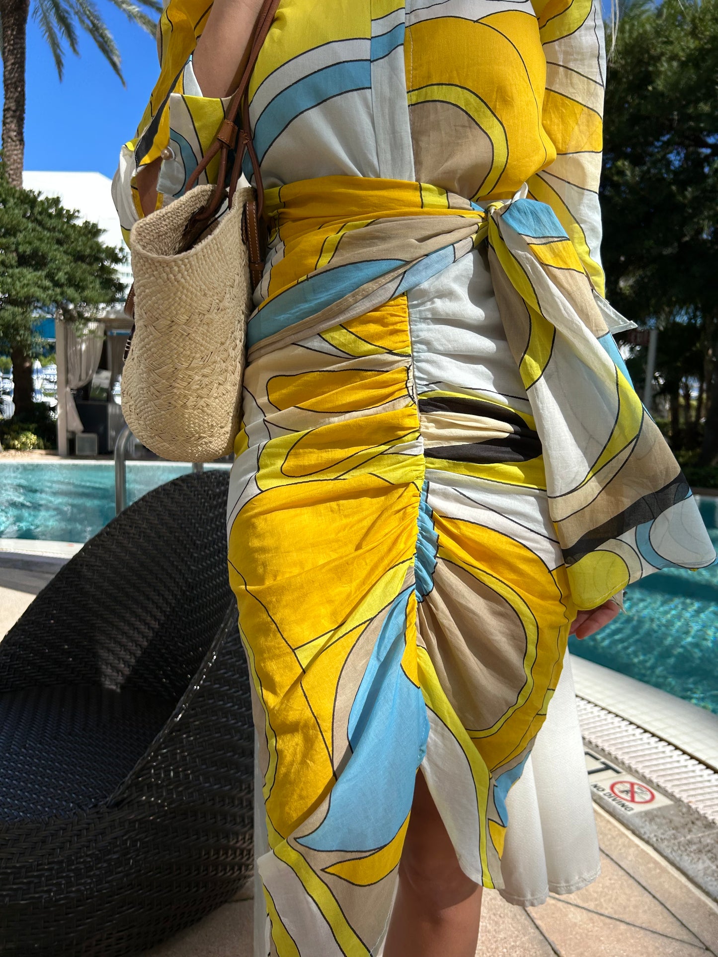 Geo Print Wrap Dress