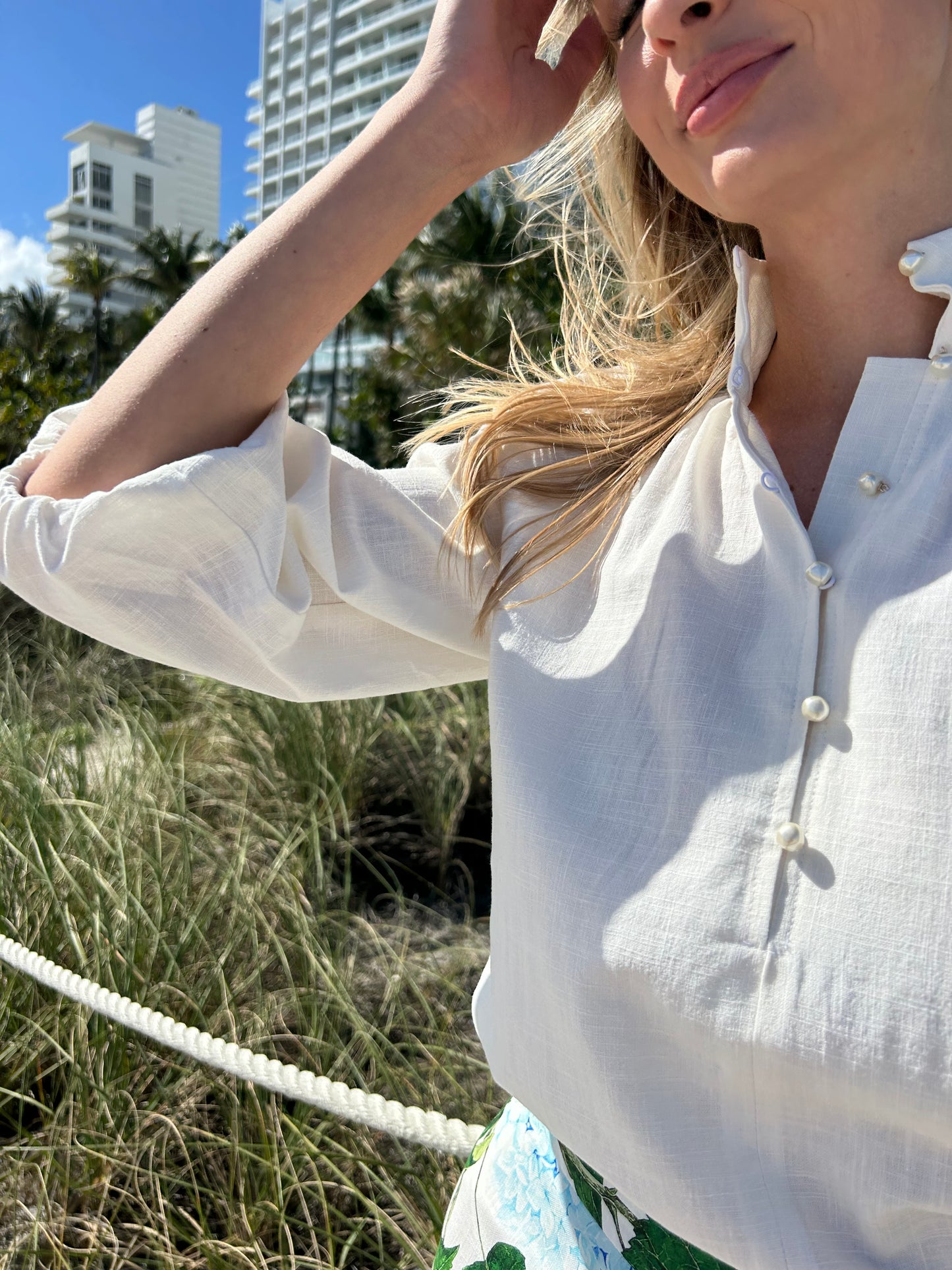 Pearl button top