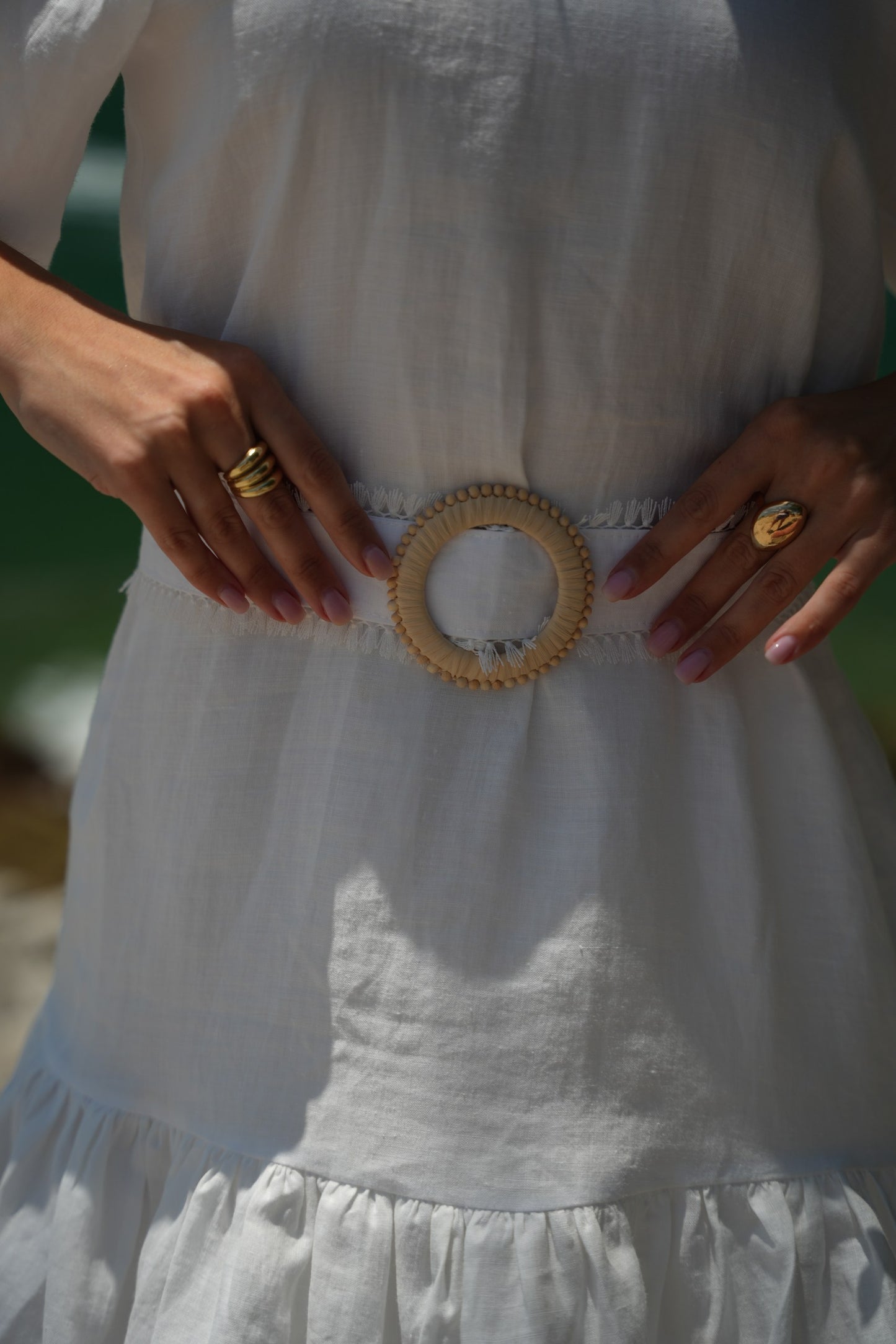 Ramie belted dress