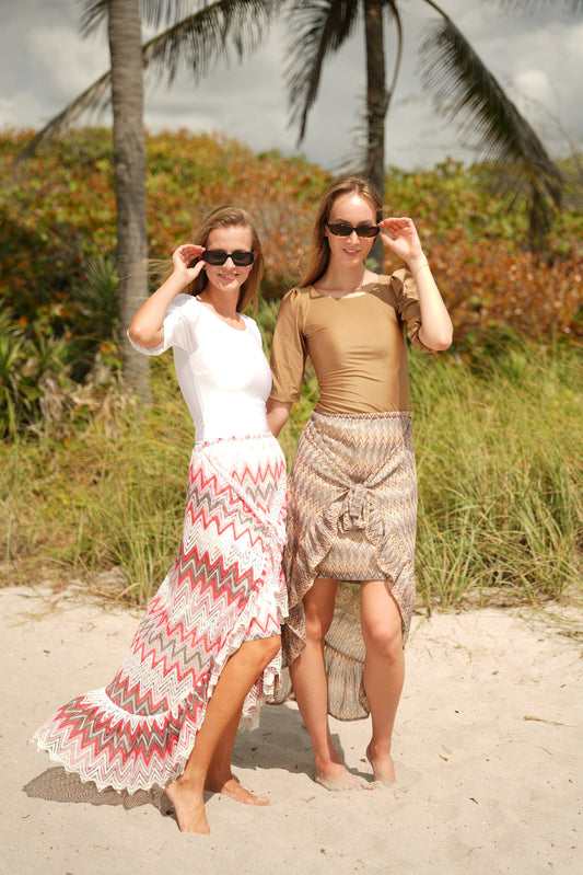 Knit wrap skirt
