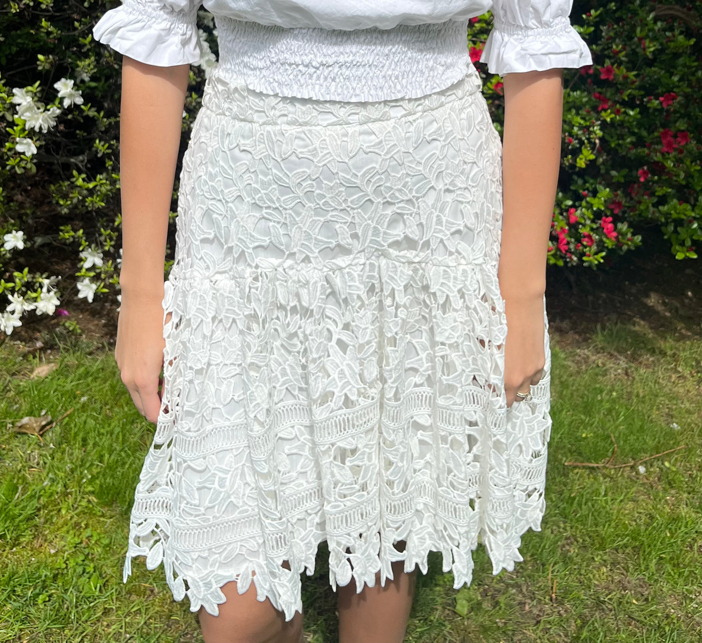 Lace White Skirt