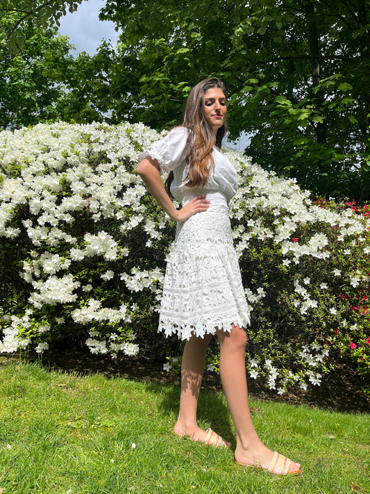 Lace White Skirt