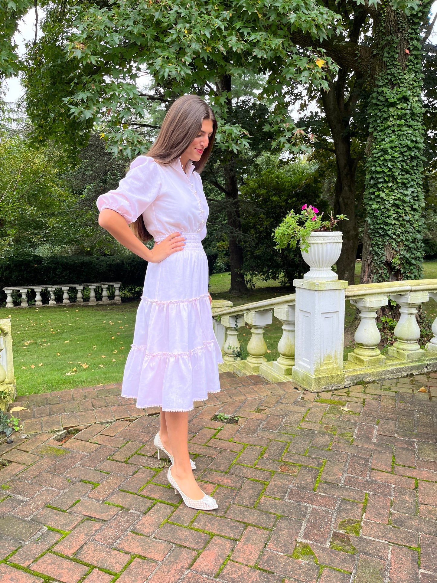 Pale Pink Linen Dress