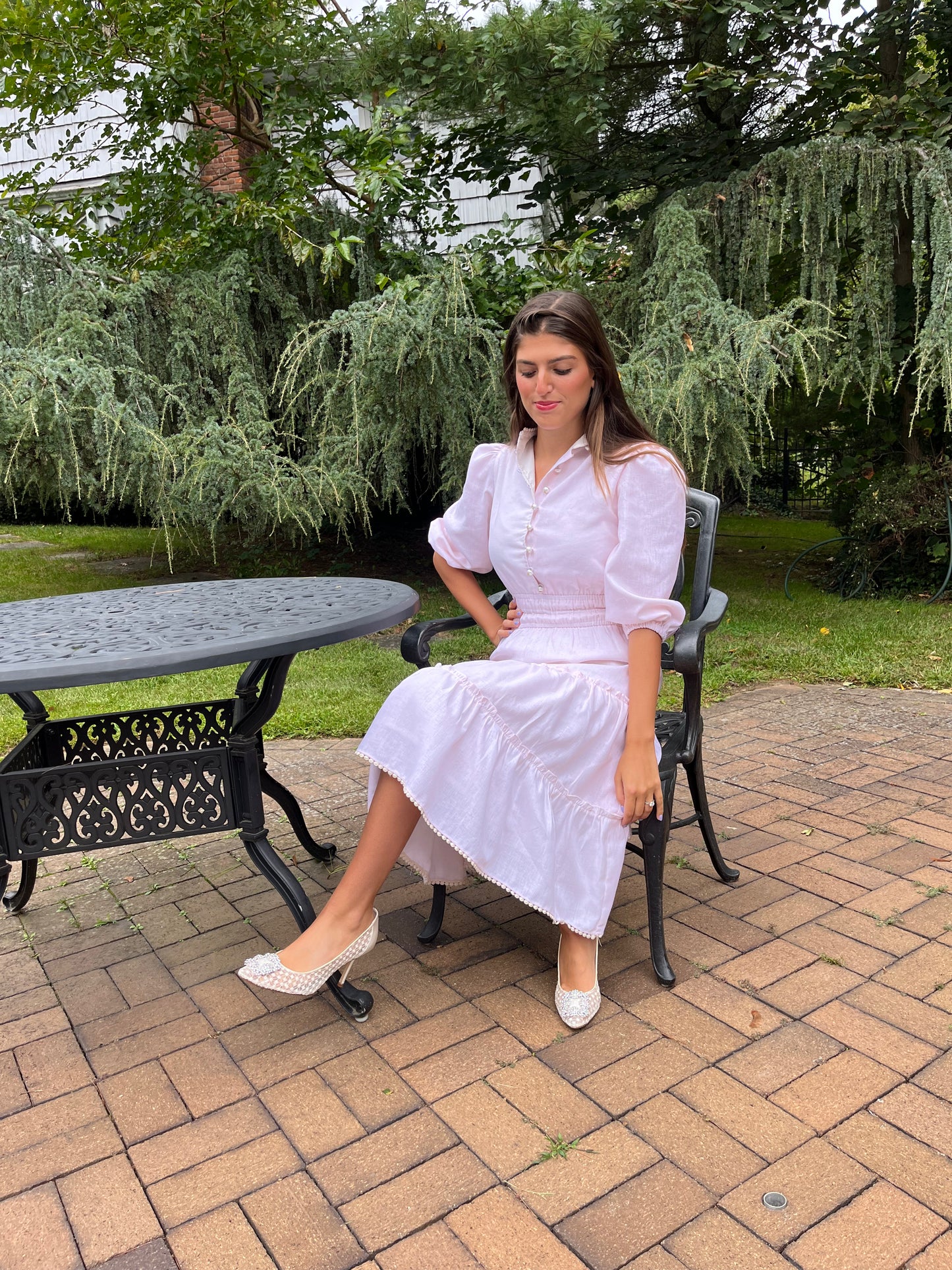 Pale Pink Linen Dress