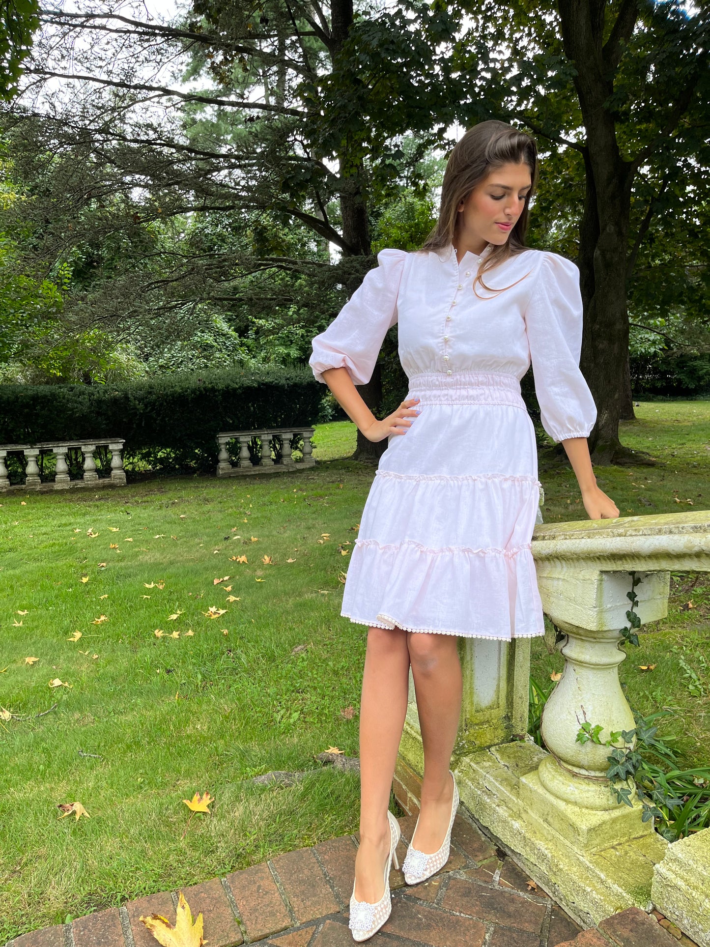 Pale Pink Linen Dress