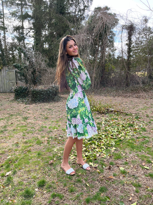 Hydrangea Print Dress