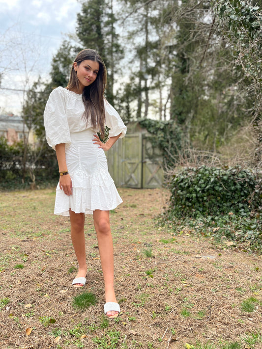 White Cotton/Linen Skirt